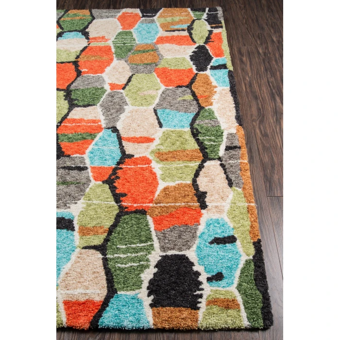 Momeni Bungalow Area Rug BUN-3 Tiles Multi 7'6 X 9'6