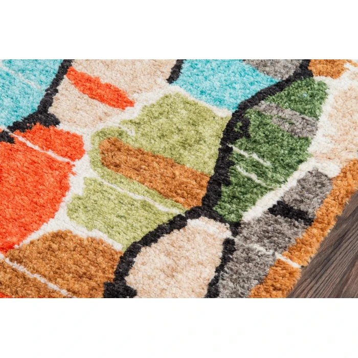 Momeni Bungalow Area Rug BUN-3 Tiles Multi 7'6 X 9'6