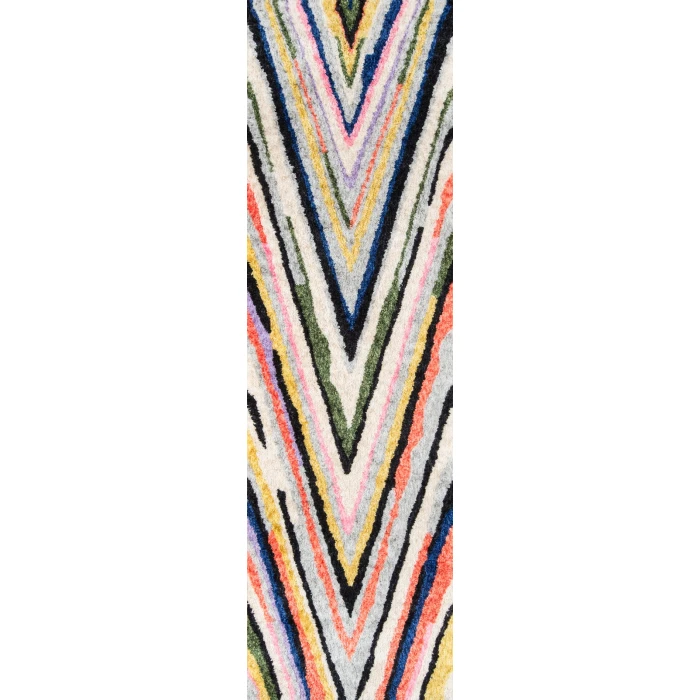 Momeni Bungalow Area Rug BUN-4 Notch Multi 2'3 X 8' Runner