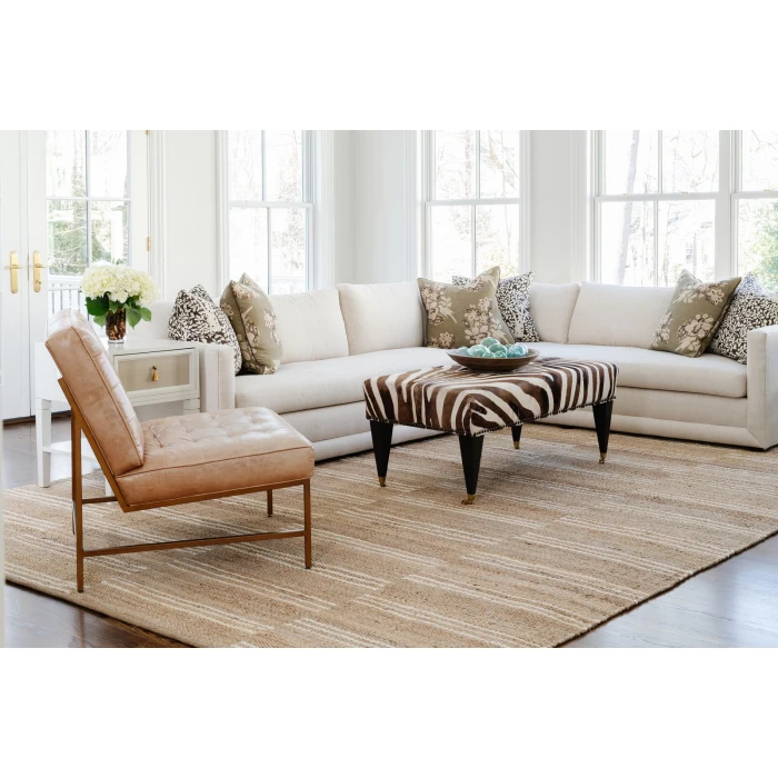 Momeni Crescent Area Rug CRE-1 Broken Stripe Natural 2'3 X 8' Runner