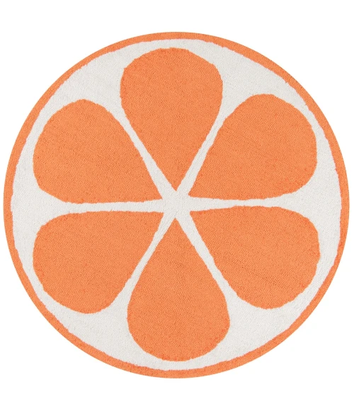 Momeni Cucina Area Rug CNA-1 Orange Orange 3' X 3' Round