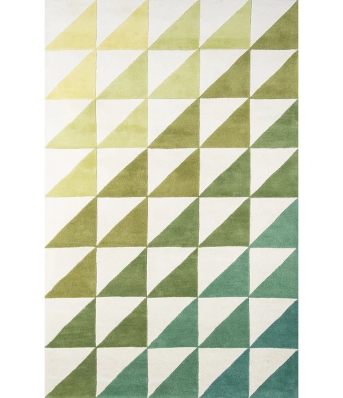 Momeni Delmar Area Rug DEL-6 Agatha Side Triangle Lime 2'3 X 8' Runner