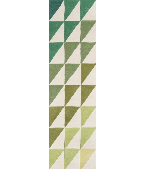 Momeni Delmar Area Rug DEL-6 Agatha Side Triangle Lime 2'3 X 8' Runner