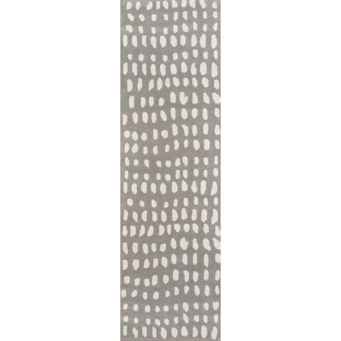 Momeni Delmar Area Rug DEL11 Boho Dots Grey 5' X 8'