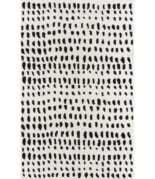 Momeni Delmar Area Rug DEL11 Boho Dots Ivory 5' X 8'