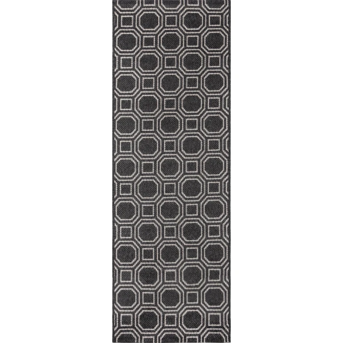 Momeni Downeast Area Rug DOW-1 Camden Charcoal 2' X 10' Runner