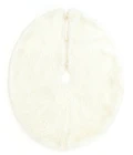 Momeni Furry Tree Skirt FTS-1 White 5 ft. X 5 ft. Round Rug