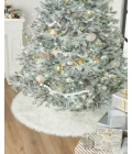Momeni Furry Tree Skirt FTS-1 White 5 ft. X 5 ft. Round Rug