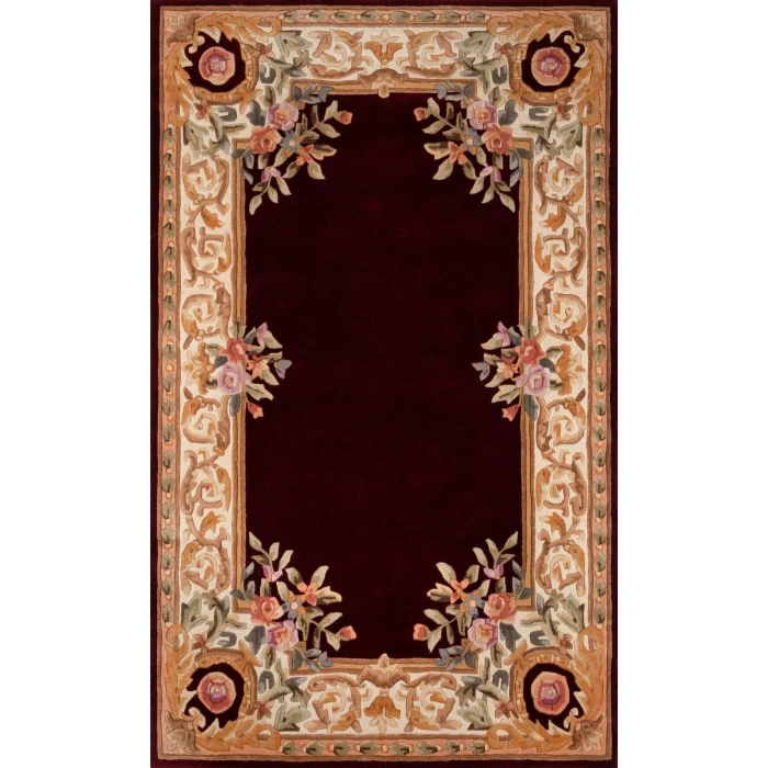 Momeni Harmony India Area Rug HAI-7 Burgundy 4' X 4' Round