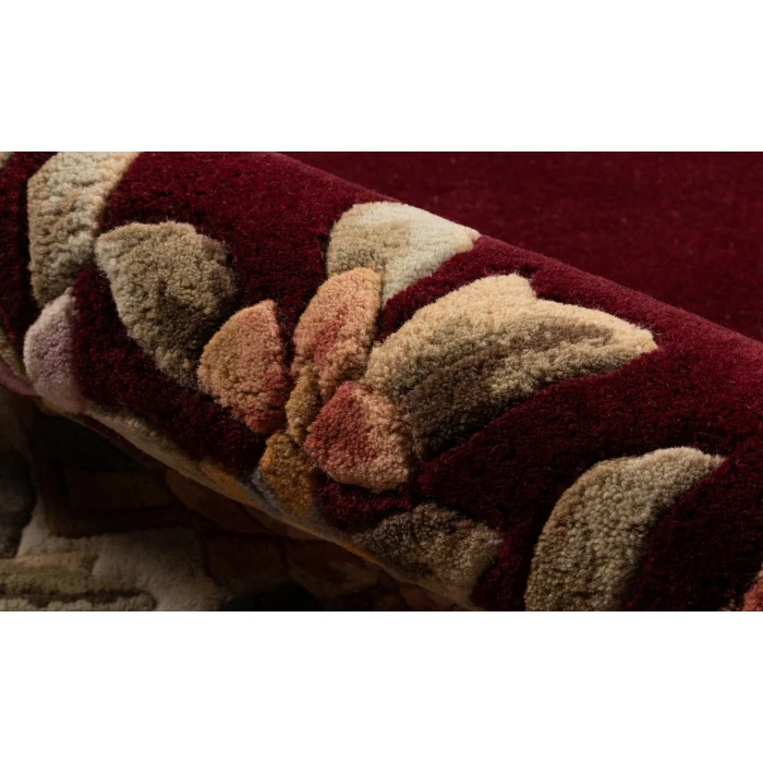 Momeni Harmony India Area Rug HAI-7 Burgundy 4' X 4' Round