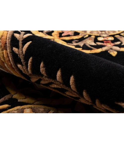 Momeni Harmony India Area Rug HAI12 Black 4' X 4' Round
