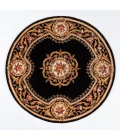 Momeni Harmony India Area Rug HAI12 Black 4' X 4' Round
