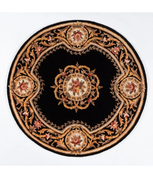 Momeni Harmony India Area Rug HAI12 Black 4' X 4' Round