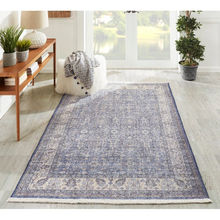 Momeni Helena HEL-4 Blue 2'6" X 8' Runner Area Rug
