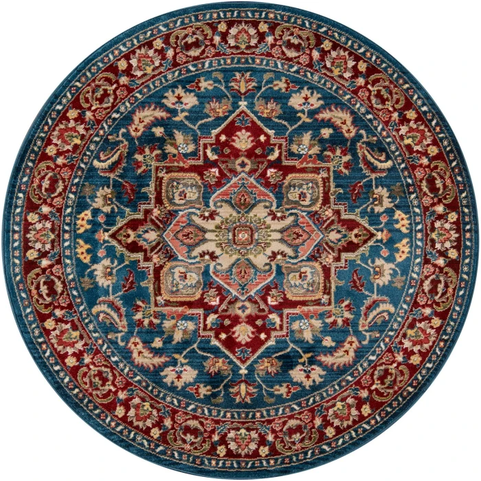 Momeni Lenox Area Rug LE-01 Blue 5' X 5' Round