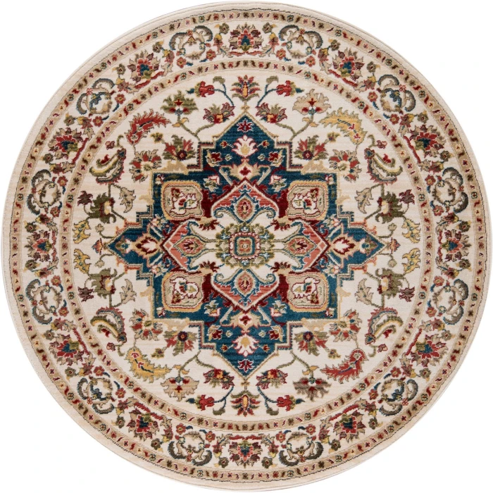 Momeni Lenox Area Rug LE-01 Ivory 5' X 5' Round