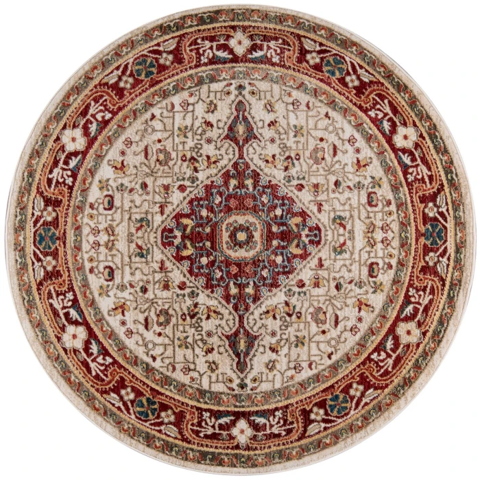 Momeni Lenox Area Rug LE-02 Red 5' X 5' Round