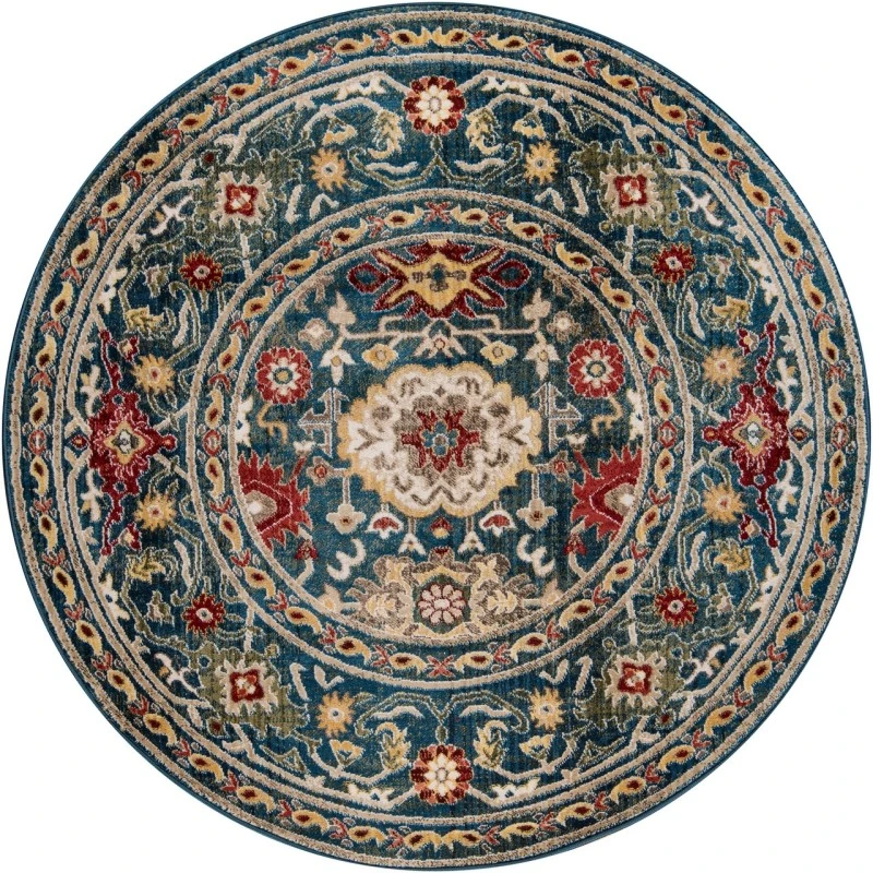 Momeni Lenox Area Rug LE-03 Blue 5' X 5' Round