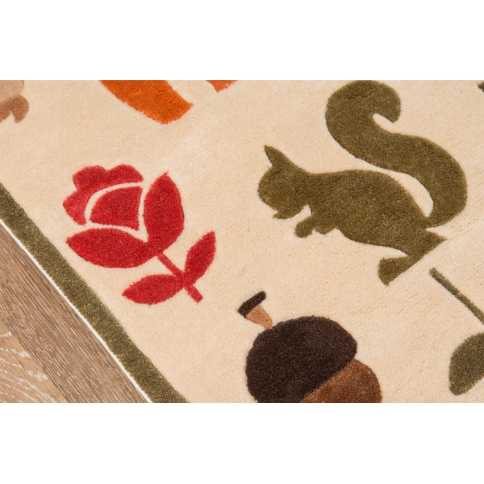 Momeni Lil Mo Whimsy Area Rug LMJ-2 Critters Ivory 2' X 3'