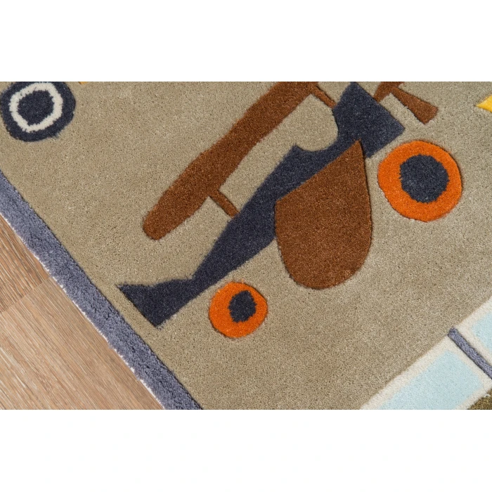 Momeni Lil Mo Whimsy Area Rug LMJ-8 Transportation Concrete 5' X 5' Round