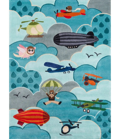 Momeni Lil Mo Whimsy Area Rug LMJ10 Aviator Sky 4' X 6'