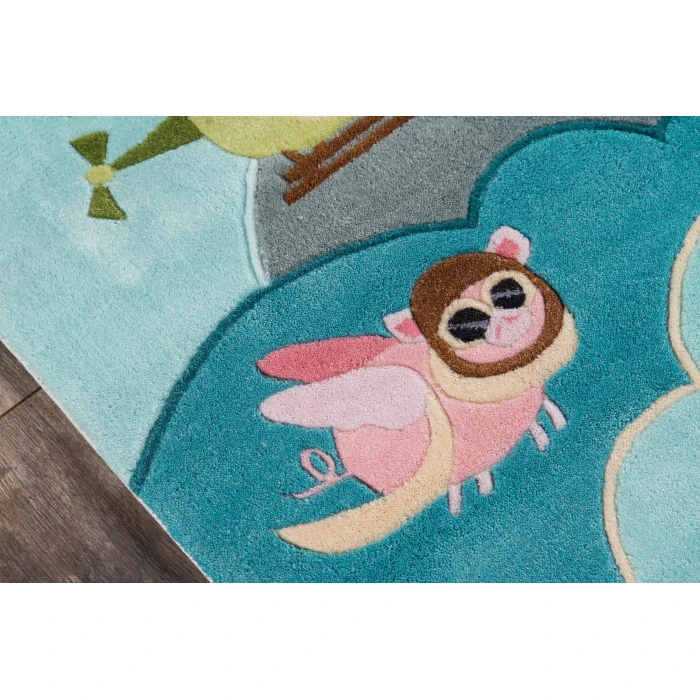 Momeni Lil Mo Whimsy Area Rug LMJ10 Aviator Sky 5' X 5' Round