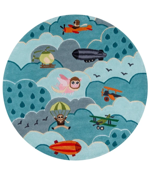 Momeni Lil Mo Whimsy Area Rug LMJ10 Aviator Sky 4' X 6'