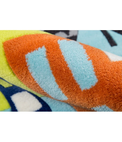 Momeni Lil Mo Whimsy Area Rug LMJ12 Town Scene Town 5' X 5' Round