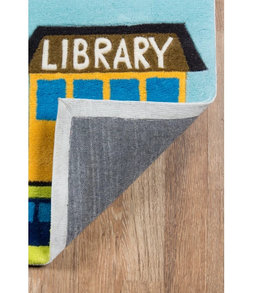 Momeni Lil Mo Whimsy Area Rug LMJ12 Town Scene Town 5' X 5' Round