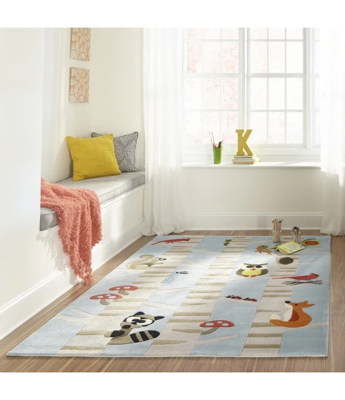 Momeni Lil Mo Whimsy Light Blue LMJ29 2 ft. X 3 ft. Rect. Rug
