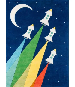 Momeni Lil Mo Whimsy Navy LMJ33 5 ft. X 5 ft. Round Rug