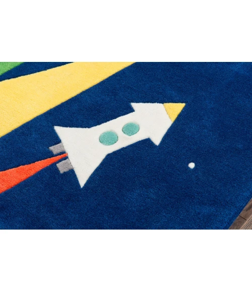 Momeni Lil Mo Whimsy Navy LMJ33 5 ft. X 5 ft. Round Rug