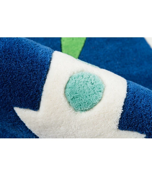 Momeni Lil Mo Whimsy Navy LMJ33 5 ft. X 5 ft. Round Rug