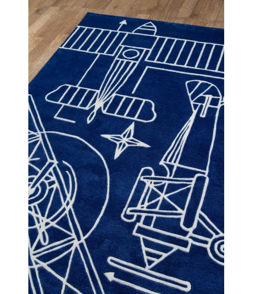 Momeni Lil Mo Hipster Area Rug LMT16 Blueprint Navy 5' X 5' Round