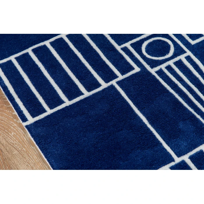 Momeni Lil Mo Hipster Area Rug LMT16 Blueprint Navy 5' X 5' Round