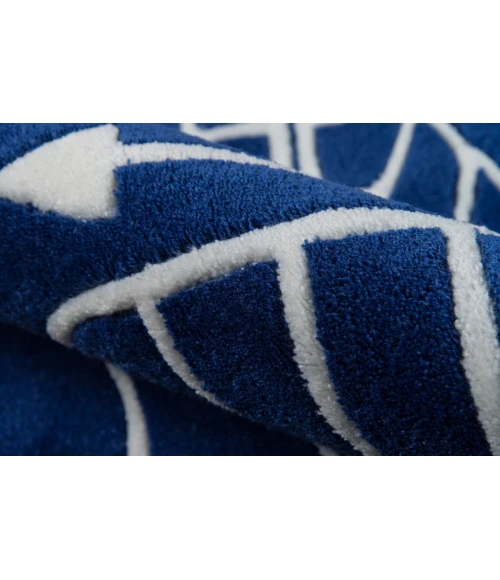 Momeni Lil Mo Hipster Area Rug LMT16 Blueprint Navy 5' X 5' Round