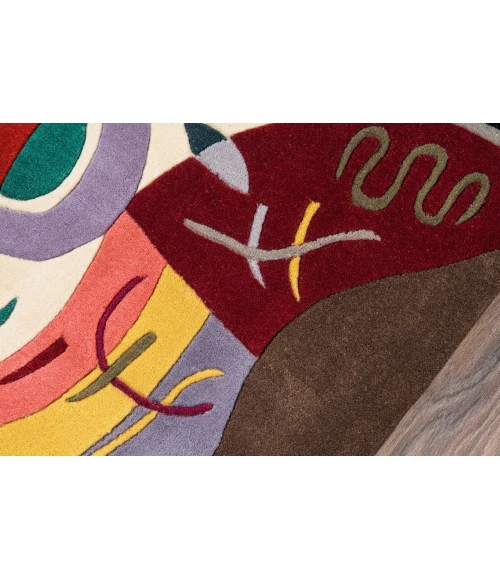 Momeni New Wave Area Rug NW-61 Multi 5'9 X 5'9 Round