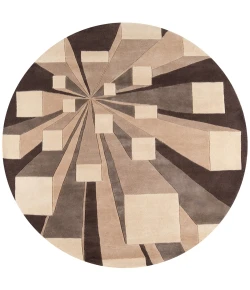Momeni New Wave Brown NW128 5ft.9in. X 5ft.9in. Round Rug
