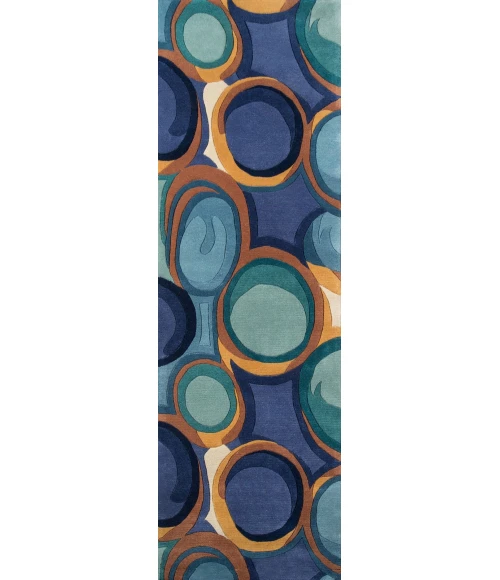 Momeni New Wave Area Rug NW133 Blue 2'6 X 8' Runner