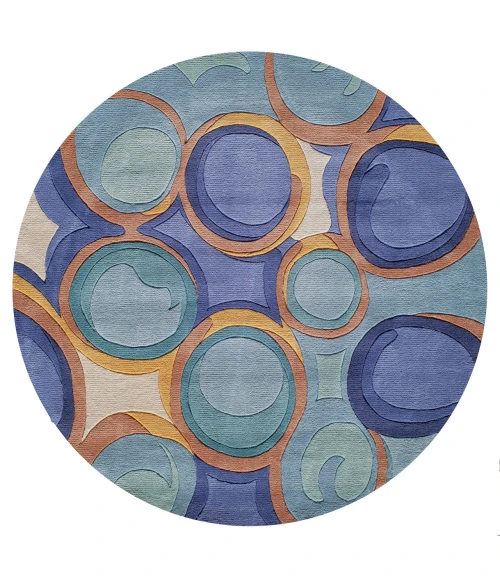 Momeni New Wave Area Rug NW133 Blue 2'6 X 8' Runner