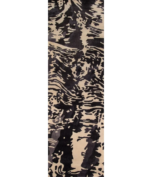 Momeni New Wave Area Rug NW145 Charcoal 5'9 X 5'9 Round