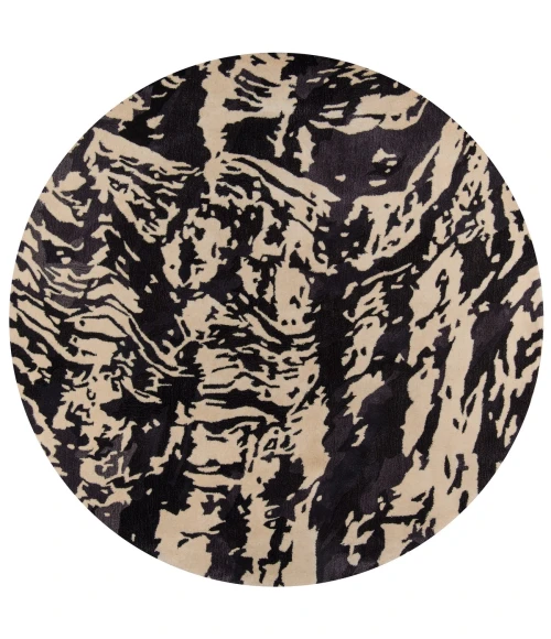 Momeni New Wave Area Rug NW145 Charcoal 5'9 X 5'9 Round