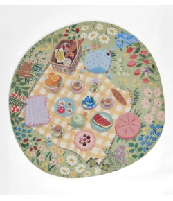 Momeni Playground Green PLY-2 6ft. X 6ft. Round Rug