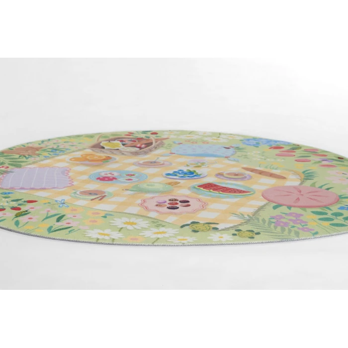 Momeni Playground Green PLY-2 4ft. X 4ft. Round Rug
