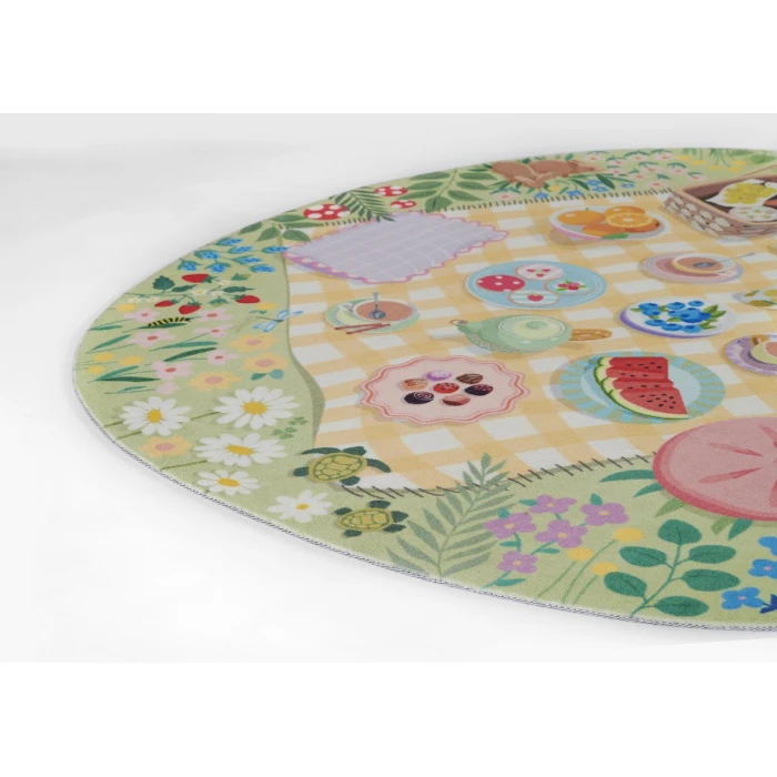 Momeni Playground Green PLY-2 4ft. X 4ft. Round Rug