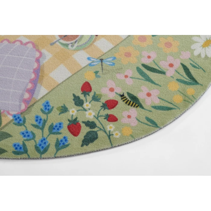 Momeni Playground Green PLY-2 4ft. X 4ft. Round Rug
