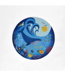 Momeni Playground Blue PLY-3 4ft. X 4ft. Round Rug