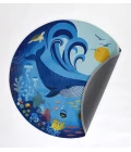 Momeni Playground Blue PLY-3 4ft. X 4ft. Round Rug