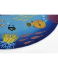 Momeni Playground Blue PLY-3 4ft. X 4ft. Round Rug