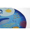 Momeni Playground Blue PLY-3 4ft. X 4ft. Round Rug